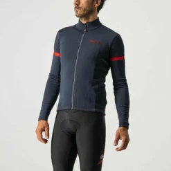 Castelli Fondo 2 FZ Langarmtrikot Savile Blue/red Reflex