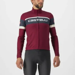 Castelli Passista Long Sleeve Jersey Bordeaux/Savile Blue-Chalk