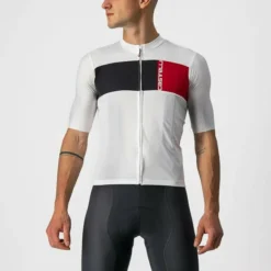 Castelli PROLOGO 7 Kurzarm Jersey Ivory/Light Black-Red